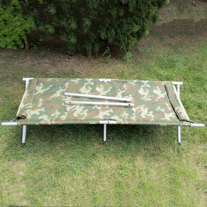 Venta al por mayor de China, camilla de cama de campo para acampar, marco de acero portátil para exteriores, cama plegable de camuflaje para acampar - Product Image 5