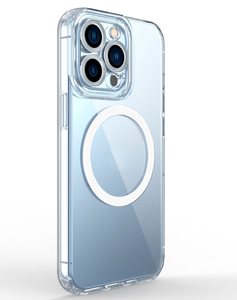 Custodia Magnetica Trasparente per <span class=keywords><strong>iPhone</strong></span> 15 Pro 14 13 12 11 Pro Plus Max, Ricarica Wireless, <span class=keywords><strong>Cover</strong></span> Rigida in Acrilico con <span class=keywords><strong>Bumper</strong></span> in TPU12 - Product Image 1