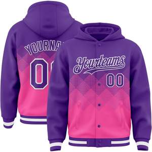 Fanscustom เสื้อโค้ทไล่ระดับสีเสื้อแจ็กเก็ตทีมเบสบอลแบบกำหนดเองพร้อมฮู้ดเสื้อเจอร์ซีย์บอมเบอร์ - Product Image 2