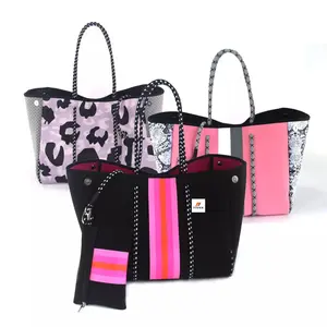 Hot Selling High Quality Women Girls Handbag Fashion Neoprene Tote Bag Large Beach Pool Gym Tote Bag Travel Tote Bag