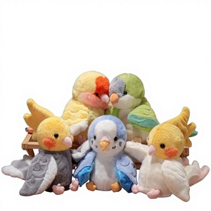 Marioneta de Mano de Loro de Dibujos Animados de Simulación, Juguete de Peluche de Tela, Pequeño Pájaro, Interactivo para Padres e Hijos, Souvenir de Zoológico, Relleno de Algodón PP - Product Image 1