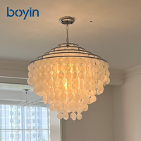 Lampe suspendue en coquillages naturels, design italien, couleur crème française, pour salon, salle à manger, chambre à coucher