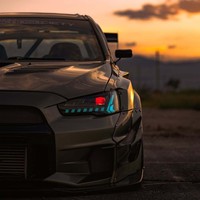 Nouvel ensemble de phares Mitsubishi Lancer RGB style EVO, projecteur laser LED, feux de jour, clignotants séquentiels, 12V