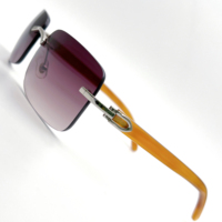 Lunettes Diamant Véritables en Corne de Buffle de Taureau, Sans Monture, Blanches, Vintage, Naturelles, de Marque de Luxe