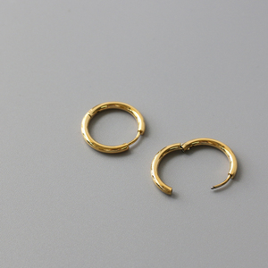 Modernos y Elegantes Aros Gruesos de Acero Inoxidable, Diseño Minimalista Geométrico, Chapados en Oro de 18K, para Mujer, Aniversario, Estilo Vintage - Product Image 5