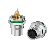 Lshitech 2-17-poliger Edelstahl-Panelstecker mit Kabel, wasserdicht IP67, Frontsteckdose für industrielle Signalsteckverbinder