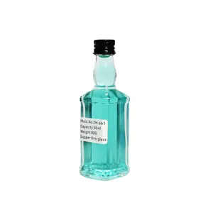 Amostra grátis de 50ml de garrafas pequenas de vidro de cristal de vodka gin uísque alcoólico em estoque