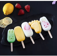 Moule à glace en silicone sans BPA pour sucettes glacées et glaçons, forme lapin de dessin animé, fait maison, DIY, pour bonbons glacés et glaçons en forme de bonhomme de neige