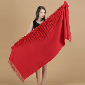 Sciarpa <span class=keywords><strong>di</strong></span> <span class=keywords><strong>marca</strong></span> <span class=keywords><strong>di</strong></span> lusso donna inverno spessa vera pelliccia <span class=keywords><strong>di</strong></span> coniglio pappa <span class=keywords><strong>di</strong></span> grandi dimensioni scialli e copertura <span class=keywords><strong>di</strong></span> lana da donna Cashmere Pashmina - Product Image 2