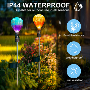 Lampu Taman Tenaga Surya Tahan Air untuk Jalur Luar Ruangan, Lampu Tiang Taman, Lampu LED Logam Dekoratif, Lentera Balon Udara Panas, Lampu Taman Tenaga Surya - Product Image 2