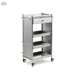 Chariot de coiffure plateau de service en aluminium avec rouleaux pour chariot de beauté de Spa de tatouage de Salon - Product Image 2