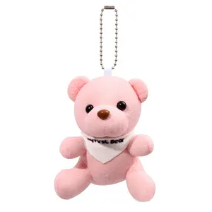 Novo produto 2023 moq personalizado pequeno urso boneca brinquedo de pelúcia chaveiro pingente crianças animais de pelúcia brinquedo de pelúcia para presentes do bebê