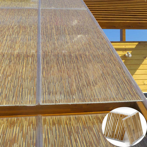 Panel <span class=keywords><strong>de</strong></span> Policarbonato con Estructura <span class=keywords><strong>de</strong></span> Láminas, Lámina <span class=keywords><strong>de</strong></span> PC <span class=keywords><strong>de</strong></span> Doble <span class=keywords><strong>Pared</strong></span> <span class=keywords><strong>de</strong></span> 4x8 con Tallos <span class=keywords><strong>de</strong></span> Caña Naturales para Cercas <span class=keywords><strong>de</strong></span> Jardín y Sombreado - Product Image 1