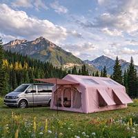 Tente gonflable de luxe rose pour l'extérieur, grand espace, résistante au vent et à l'eau, gonflage rapide, tente de camping et de jeu, taille et logo personnalisables