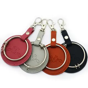 Custom Design Your Own Logo Leather Key Ring Leather Keychain