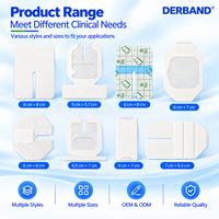 Pansement de fixation stérile pour canule DERBAND 6,5x7cm, pansement non tissé pour sécurisation de cathéter IV, 50 pièces/boîte, fabricant OEM