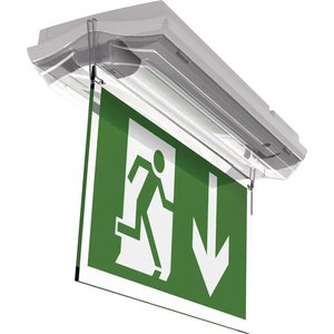 Pannello Segnaletico Autoadesivo Beghelli, Larghezza 23 Cm, Altezza 14,5 Cm, Indicatore Uscita di Emergenza - Product Image 1