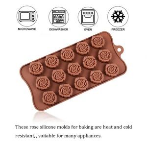 Rose Silicone Cake <b>Chocolate</b> Mould Wax <b>Melt</b> Soap Flower Mold Valentine Clay DIY Crafts - Product Image 3