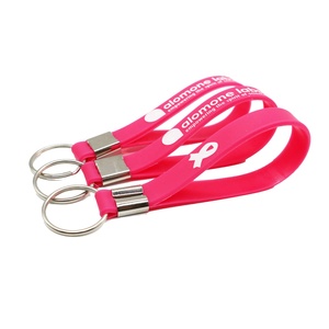 Vòng Tay Keychain Chất Lượng Cao Ung Thư Vú Nhận Thức Mềm Đàn Hồi Debossed Logo Silicon Tùy Chỉnh Silicone In Kỹ Thuật Số - Product Image 2