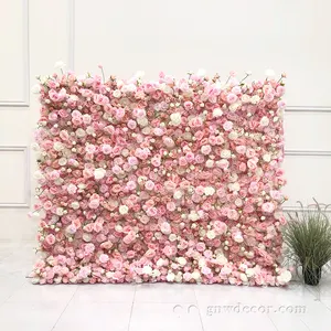 GNW Silk Flower wall background image decoration Environmental protection artificial rose flower in china