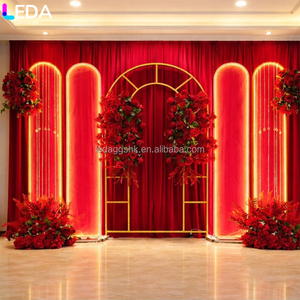 LEDA - Suministros para Eventos y Bodas en Interiores, Fondo Ovalado de Metal LED Personalizado de Lujo y Alta Calidad - Product Image 3