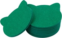 Sous-verre vert en feutre absorbant pour chat, pour boissons, gobelets, Bar
