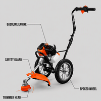 Débroussailleuse thermique autoportée JR-PC05 à roues, 52 cm³, 2 temps, 1,65 kW