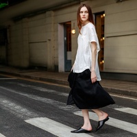 Chemisier blanc ample pour femme, manches raglan, jacquard uni, boutons sur le devant, haut décontracté d'été en lin/coton respirant