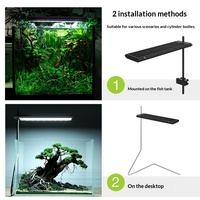 Lampu Akuarium Weekaqua Seri S ADA Model Sama untuk Lanskap Mikro, Tanaman Air, Ikan, Lampu Sentiment Kecil, Jepitan Persegi Panjang, Plastik