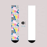 Chaussettes vierges faites sur commande de sublimation de polyester de quantité minimale de commande bas d'impression numérique pour vous propres chaussettes