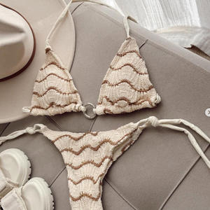 مشبك معدني حتى الراقية أربعة طريقة تمتد نسيج مضلع مثير قطع عالية الموضة مايكرو مثير النمط الفرنسي بيكيني السيدات - Product Image 4