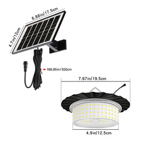 Lampe suspendue solaire à <span class=keywords><strong>détecteur</strong></span> <span class=keywords><strong>de</strong></span> <span class=keywords><strong>mouvement</strong></span> 244 LED avec télécommande pour abris et granges, 5 modes, étanche IP65 pour cours et camping - Product Image 2