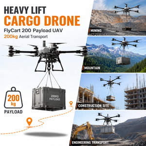 โดรนบรรทุกหนัก FlyCart 200 รับน้ำหนักได้ 200 กก. ระยะไกล สำหรับงานเหมือง ก่อสร้าง ขนส่งอุปกรณ์ภูเขา และโครงการต่างๆ - Product Image 1