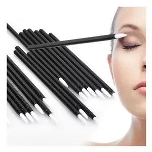 50 adet/torba tek kullanımlık Eyeliner fırça maskara makyaj fırçası beyaz İpucu aplikatör kozmetik göz Wands Microblading aksesuarları