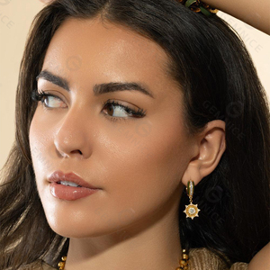 Gemnel Mama ต่างหูทองกับ London Blue Topaz Kite Stars เพชร925เงิน hypoallergenic posts - Product Image 6