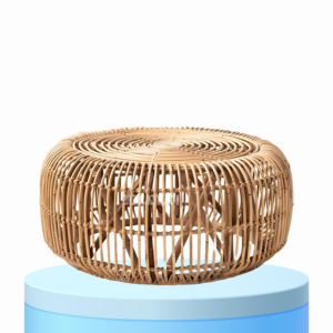 Mesa de ratán resistente para uso en interiores y exteriores para espacios de jardín y patios con detalles tejidos - Product Image 3