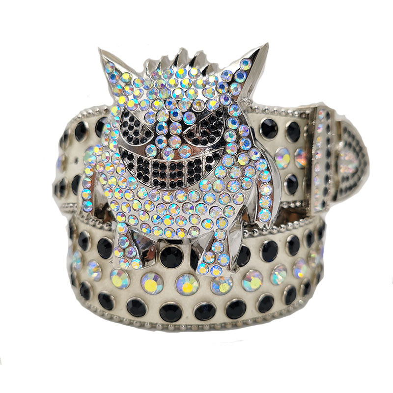 Skull Diamond Crystal Belt - Western Cowgirl Rhinestone display picture 3