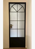 Juego de Puerta Completo de Aluminio con Doble Puerta Arqueada Estilo Francés BOCHARM, Anti-Robo, para Dormitorio, Sala de Estar, Cocina y Pasillo