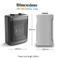 Thermostat réglable automatique de type bureau protection contre la surchauffe Indicateur de fonctionnement Convecteur 1500 W Radiateurs soufflants en céramique PTC