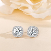 Bague de luxe exquise en argent sterling 925 plaqué rhodium avec moissanite carrée en forme de cube de sucre, bijou de mode pour femme, vente en gros