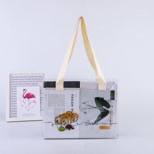 Clear Laser PVC Promotional Customized Handled Beach Tote <b>Bag</b> Shoulder Strap Transparent Holographic Iridescent Shopping/<b>Gifting</b> - Product Image 3