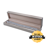 Spot vente en gros PU cuir luxueux or clair longue chaîne bijoux organisateur boîte cadeau étuis perle Bracelet stockage emballage boîte