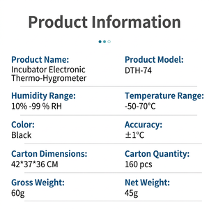 Thermo-hygromètre numérique LCD, mesure de la température et de l'humidité, double sonde, fixation magnétique pour la surveillance intérieure et extérieure - Product Image 2