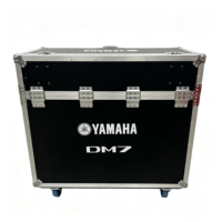 Boîtier de transport hydraulique à roulettes OEM pour console de mixage numérique Yamaha DM7 avec plateforme à dégagement rapide et compartiment supérieur rabattable