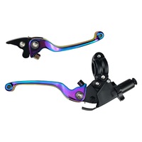 Leviers d'embrayage et de frein de moto pliables, résistants aux chocs, colorés, style ASV, avec supports