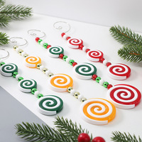 Nouvelles décorations de Noël créatives en forme de sucette tourbillon rotative, en plastique écologique de haute qualité, motif fer forgé, pour bar à bonbons