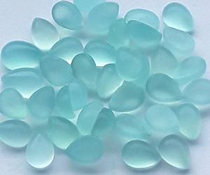 Lot de 5 cabochons en chalcédoine aqua naturelle en forme de poire 5x7mm, fournitures de bijoux, exportateur OEM, fabricant Inde - Product Image 5