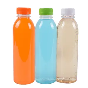 500ml Clear runde leere einweg kunststoff trinken flasche mit schraube kunststoff kappe