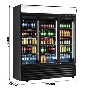 GGM Gastro Beverage <b>Refrigerator</b> - 1500 Liters - with 3 Glass Doors & Advertising Display - Product Image 2