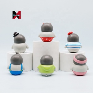 <span class=keywords><strong>Pingu</strong></span> Keluarga 6 potongan Set kartun lucu versi Q gambar hewan mikro telur lanskap dekorasi Model koleksi mainan ornamen patung
